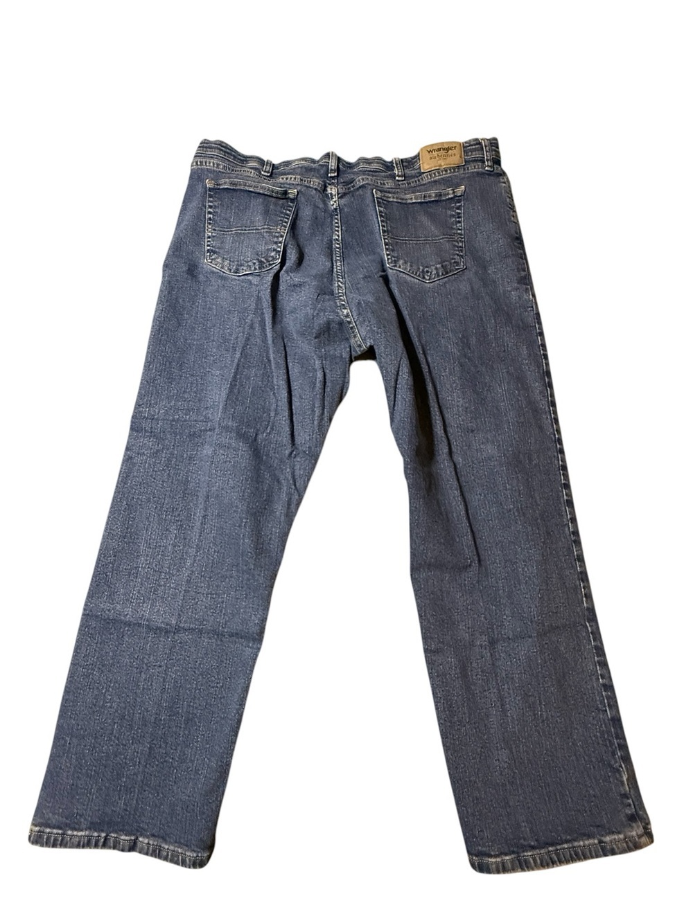 Wrangler jeans mens 44x29 regular fit comfort waist stretch blue denim pants - Picture 3 of 3
